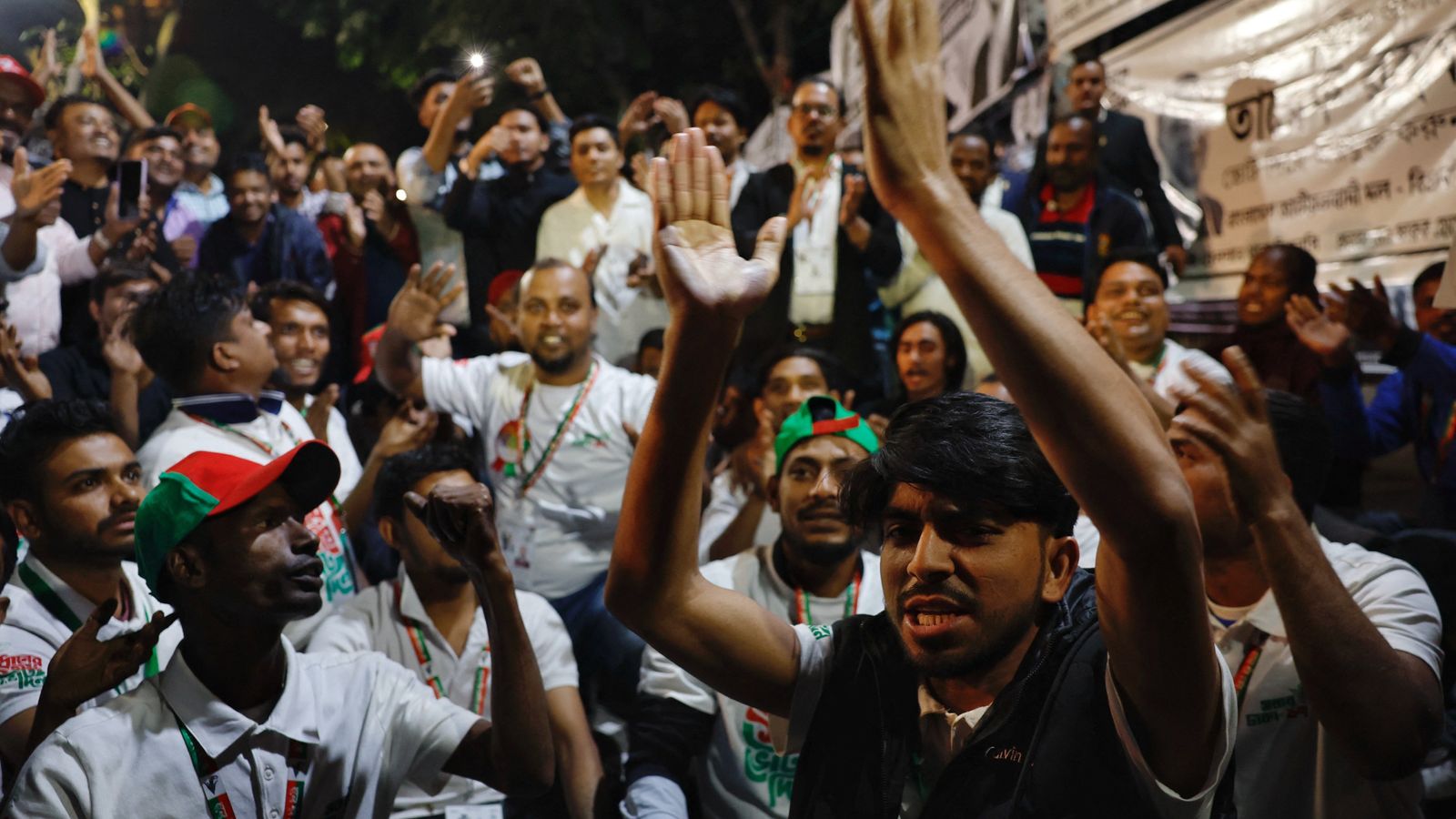 Supporters of the BNP, which has claimed victory in the election. Pic: Reuters