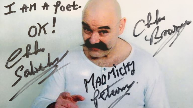 A signed picture of Bronson shared with Sky News