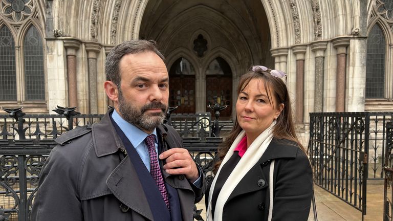 Matthew Shankland (left) and Kim Bailey, of the Crowborough Community Interest Company, speak to the media on Friday. Pic: PA