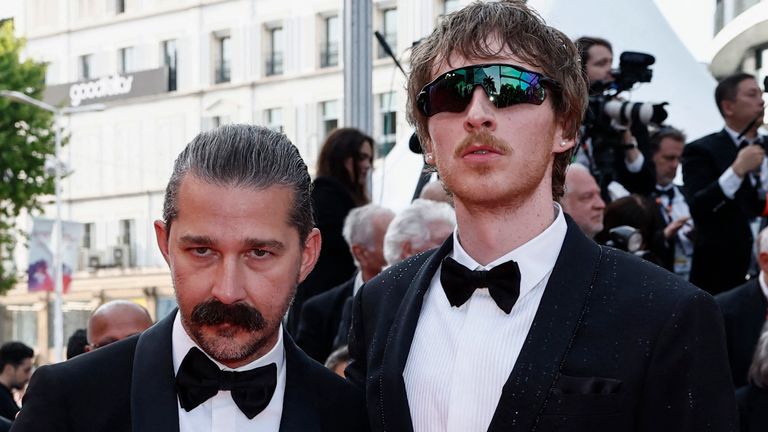 Shia LaBeouf and director Leo Lewis O'Neil at the Cannes Film Festival in May 2025. Pic: Reuters