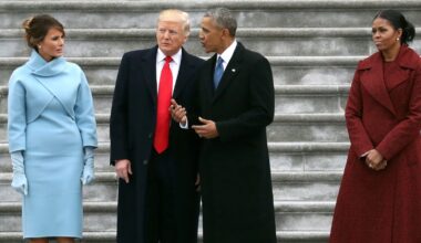 The Trumps and the Obamas meet in 2017.