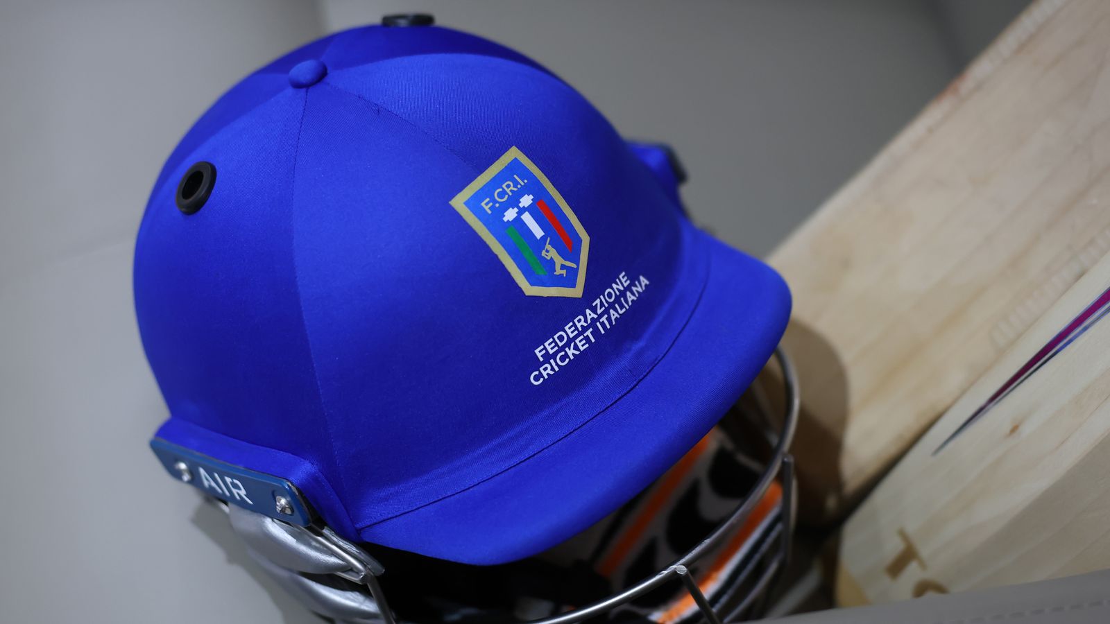 An Italy cricket helmet pictured ahead of a match at the 2026 Men's T20 World Cup (Getty Images)
