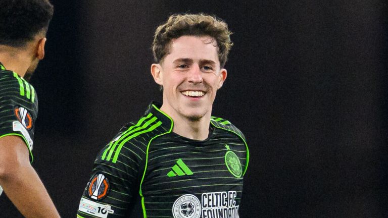 Celtic's Luke McCowan celebrates scoring against Stuttgart