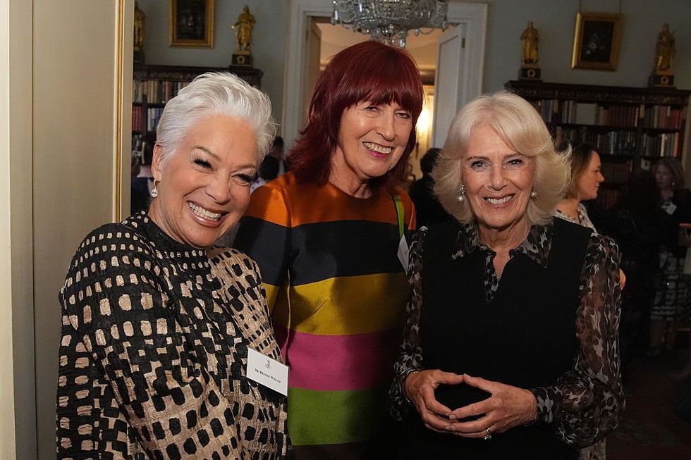 \u200bQueen Camilla, with Janet Street-Porter and Denise Welch