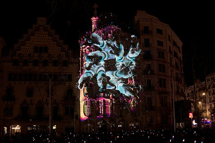 united visual artists animates gaudí's casa batlló facade through embodied motion