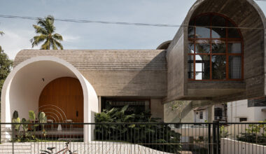 encasa archstudio shapes tropical house with interlocking vaults
