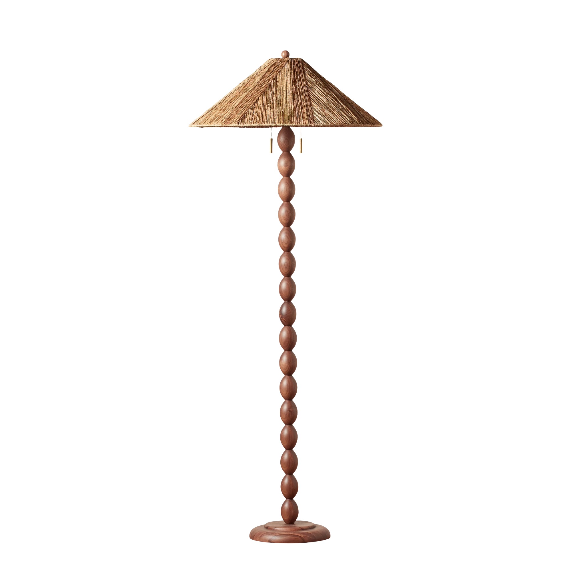 Walnut and rattan Samina floor lamp from Lulu &amp; Georgia