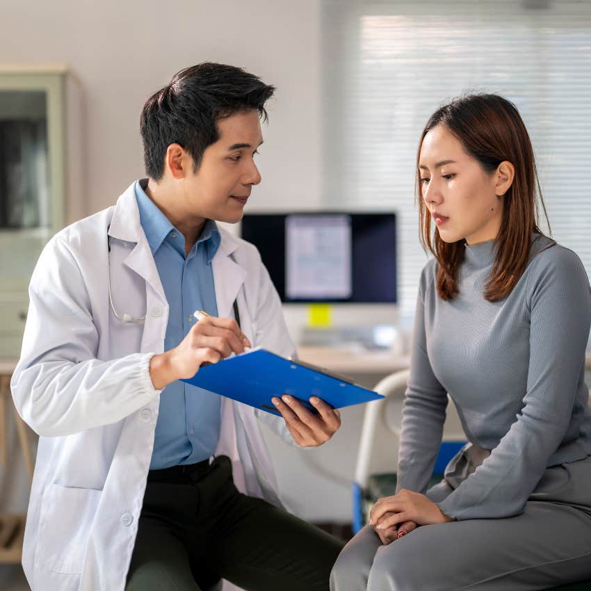 woman having a negative experience during a healthcare visit