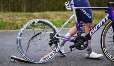 Jayco-AlUla's Amaury Capiot suffers catastrophic hookless rear wheel failure at Omloop Het Nieuwsblad