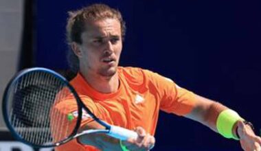 Alexander Zverev practises in Acapulco on Saturday.