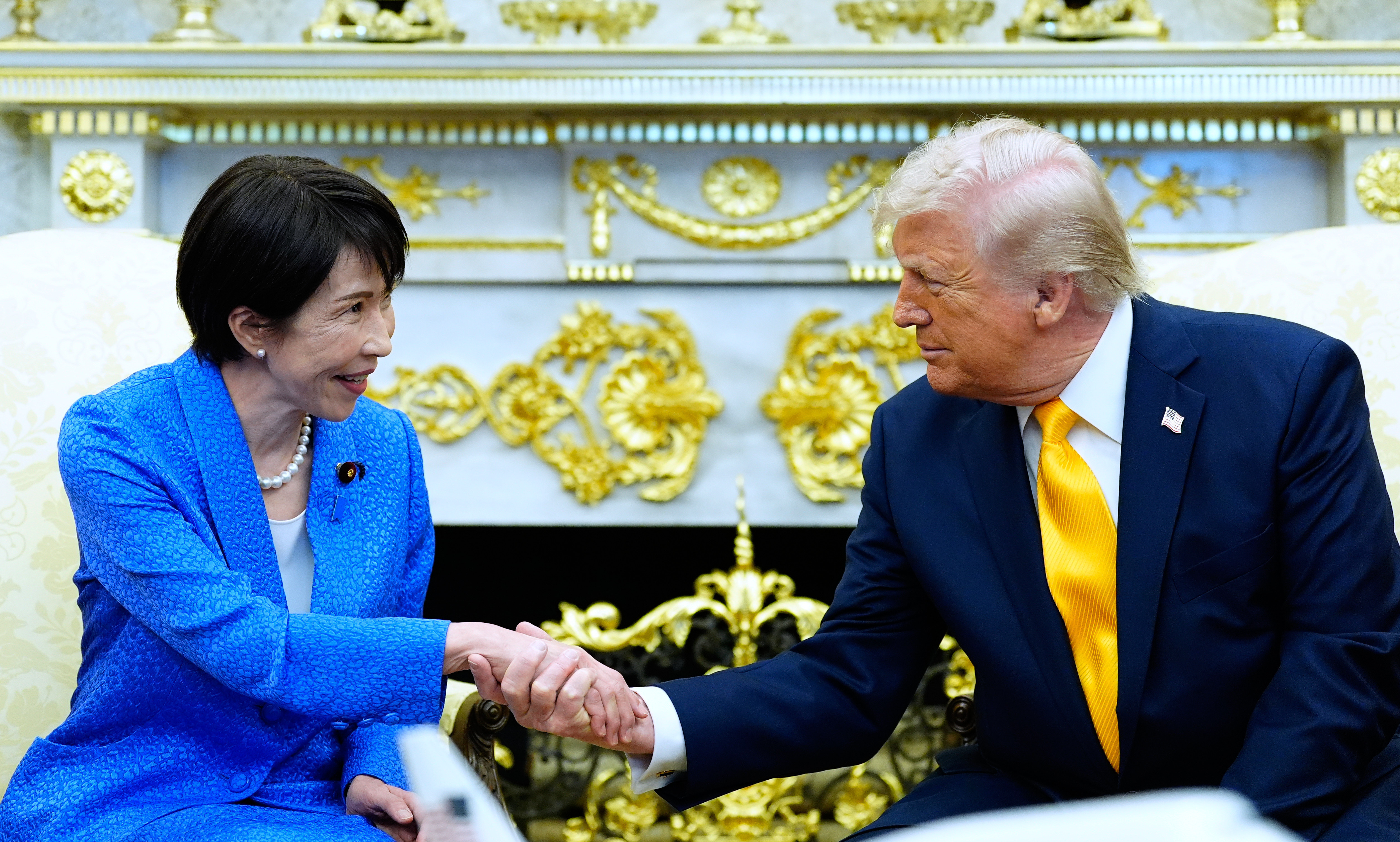 Sanae Takaichi gave a press conference in the Oval Office with President Trump