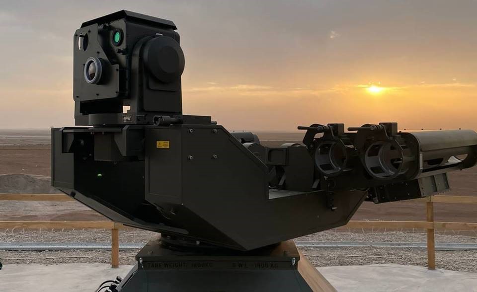 RAPID Sentry missile defense system at sunset.