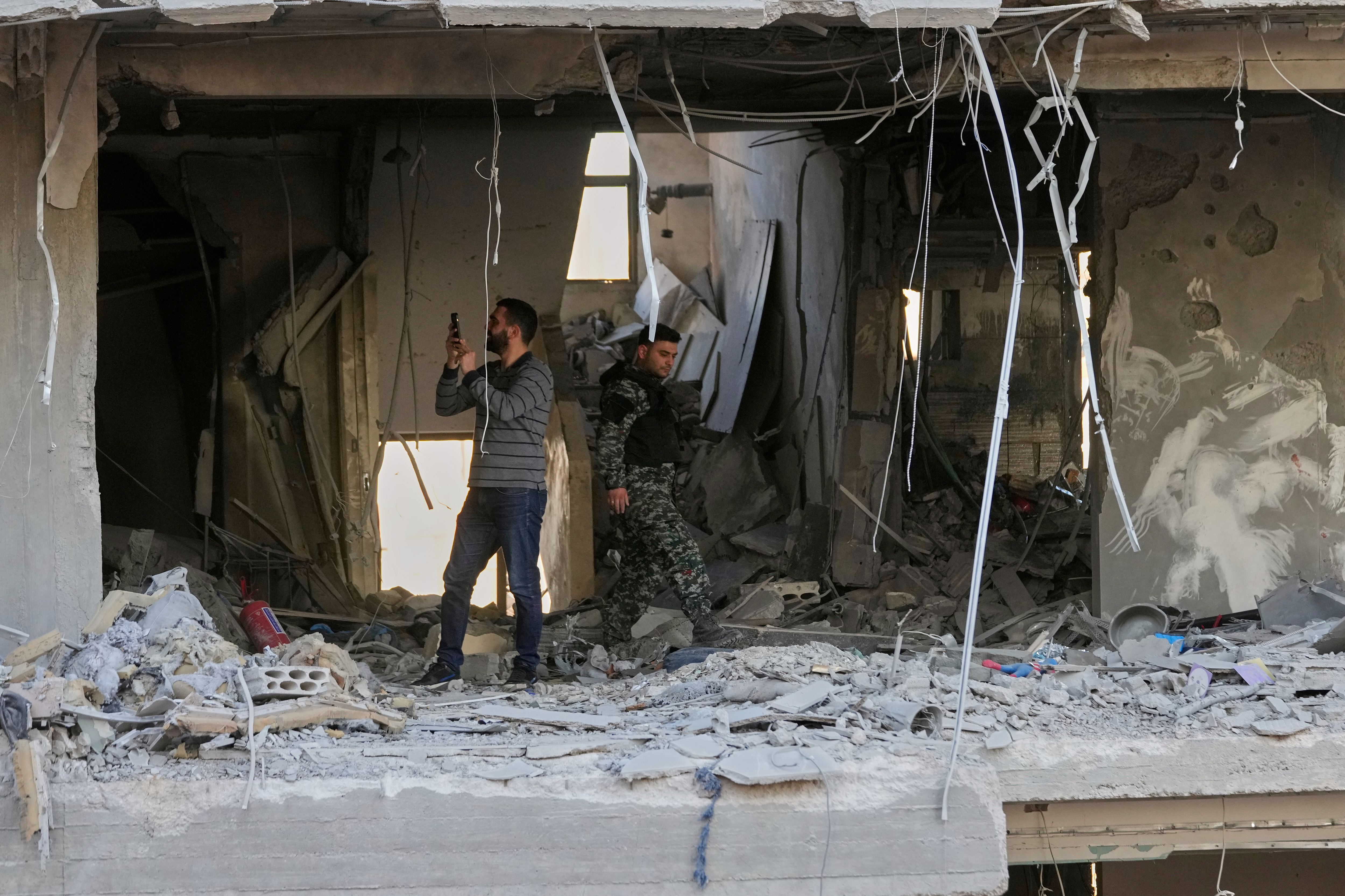 A destroyed apartment in Beirut on Wednesday