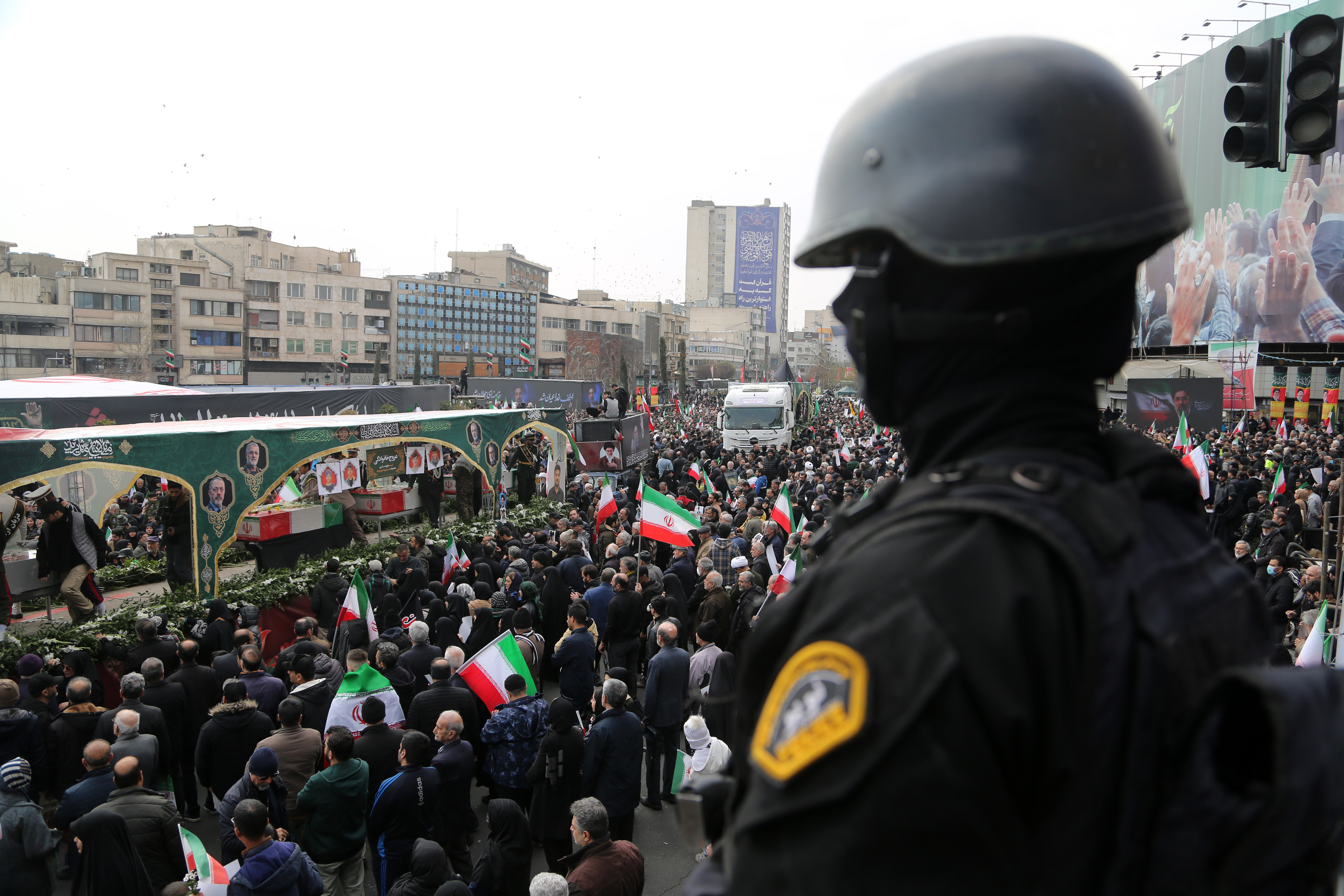 Mourners gather in Tehran on Wednesday