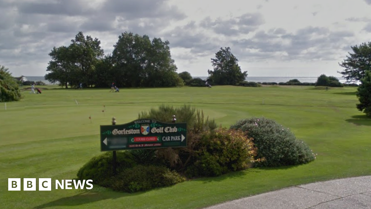 Gorleston Golf Club's course can be seen in view, with its grass-covered course sprawling out and the North Sea can be seen in the distance