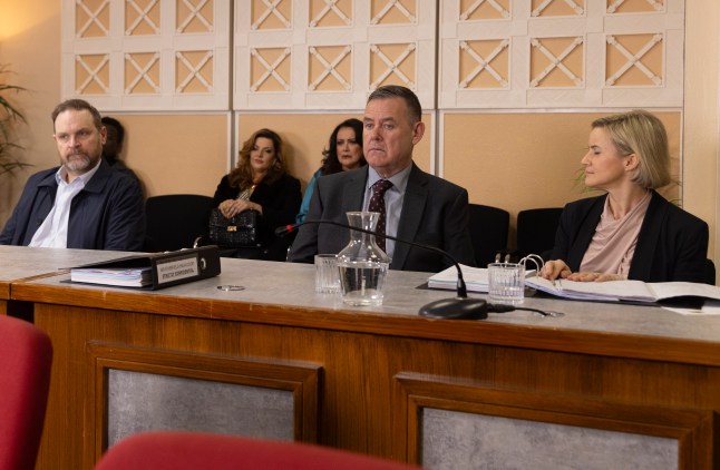George Shuttleworth in court in Coronation Street