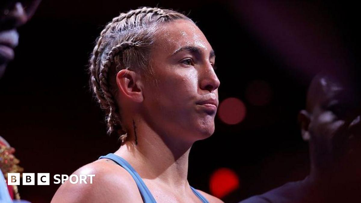 Close up of Mikaela Mayer in the ring before a fight