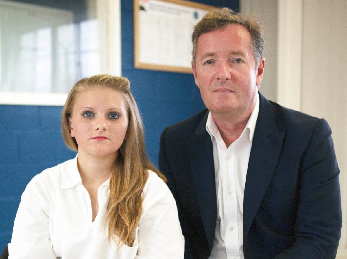 Undated ITV Handout Photo from KILLER WOMEN WITH PIERS MORGAN. Pictured: Piers Morgan and Erin Caffey. See PA Feature TV Morgan. Picture Credit should read: PA Photo/ITV/Plum Pictures. WARNING: This picture must only be used to accompany PA Feature TV Morgan. WARNING: This photograph is (C) ITV Plc and can only be reproduced for editorial purposes directly in connection with the programme or event mentioned above, or ITV plc. Once made available by ITV plc Picture Desk, this photograph can be reproduced once only up until the transmission [TX] date and no reproduction fee will be charged. Any subsequent usage may incur a fee. This photograph must not be manipulated [excluding basic cropping] in a manner which alters the visual appearance of the person photographed deemed detrimental or inappropriate by ITV plc Picture Desk. This photograph must not be syndicated to any other company, publication or website, or permanently archived, without the express written permission of ITV Plc Picture Desk. Full Terms and conditions are available on the website www.itvpictures.com
