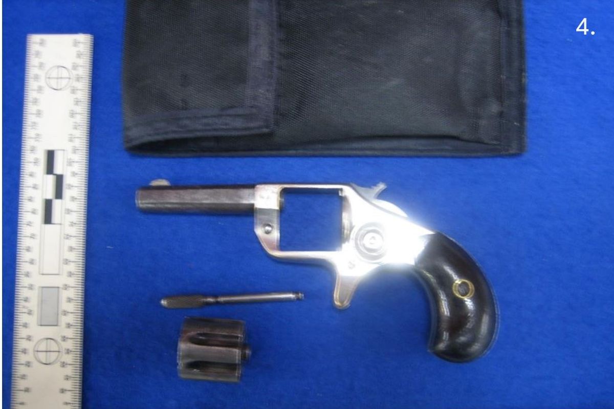 A revolver was also found.