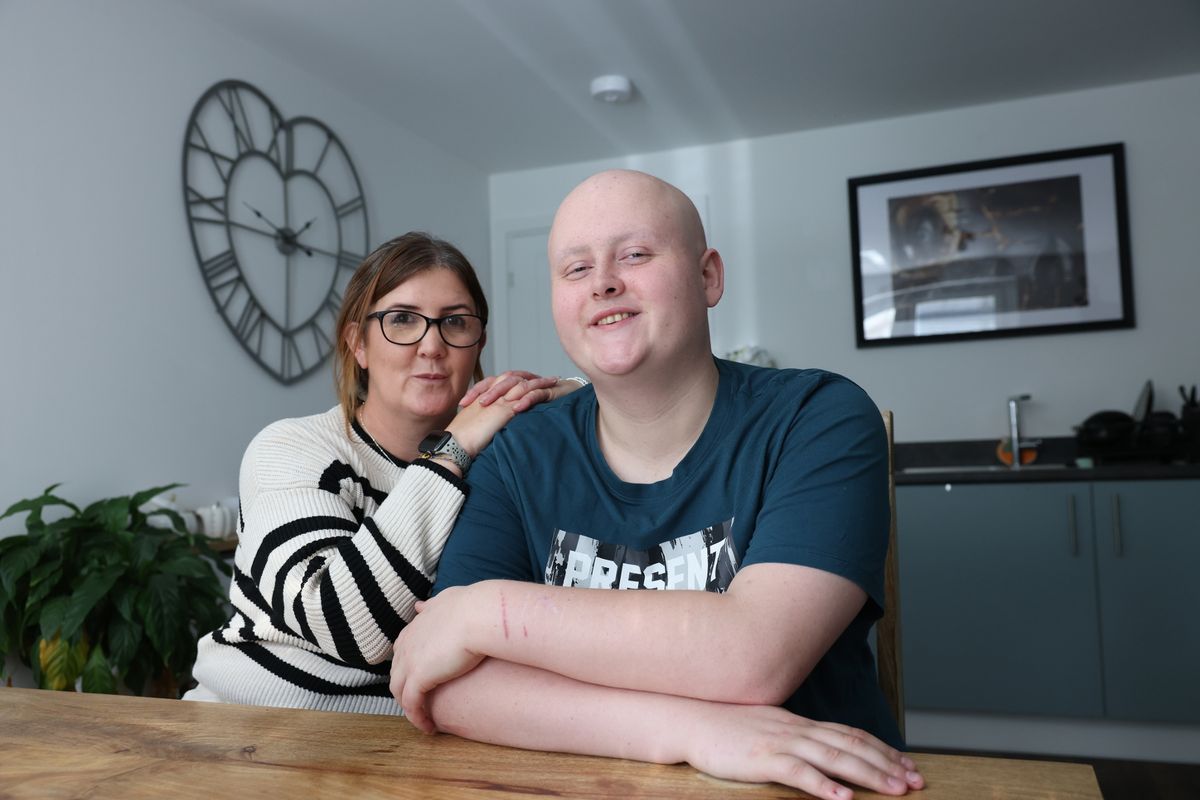 Katrina Robinson and her son Lewis, 23 who is autistic and is suffering from cancer