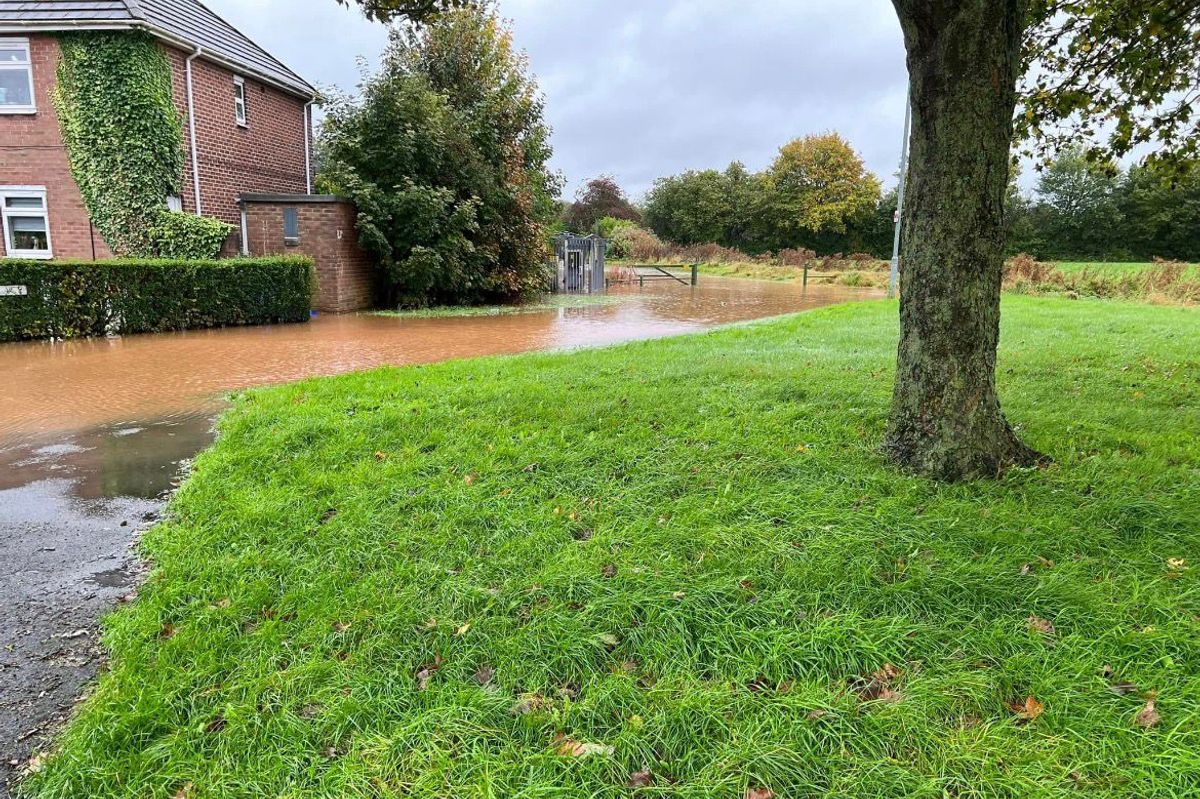 Flood waters on Yeldham Place