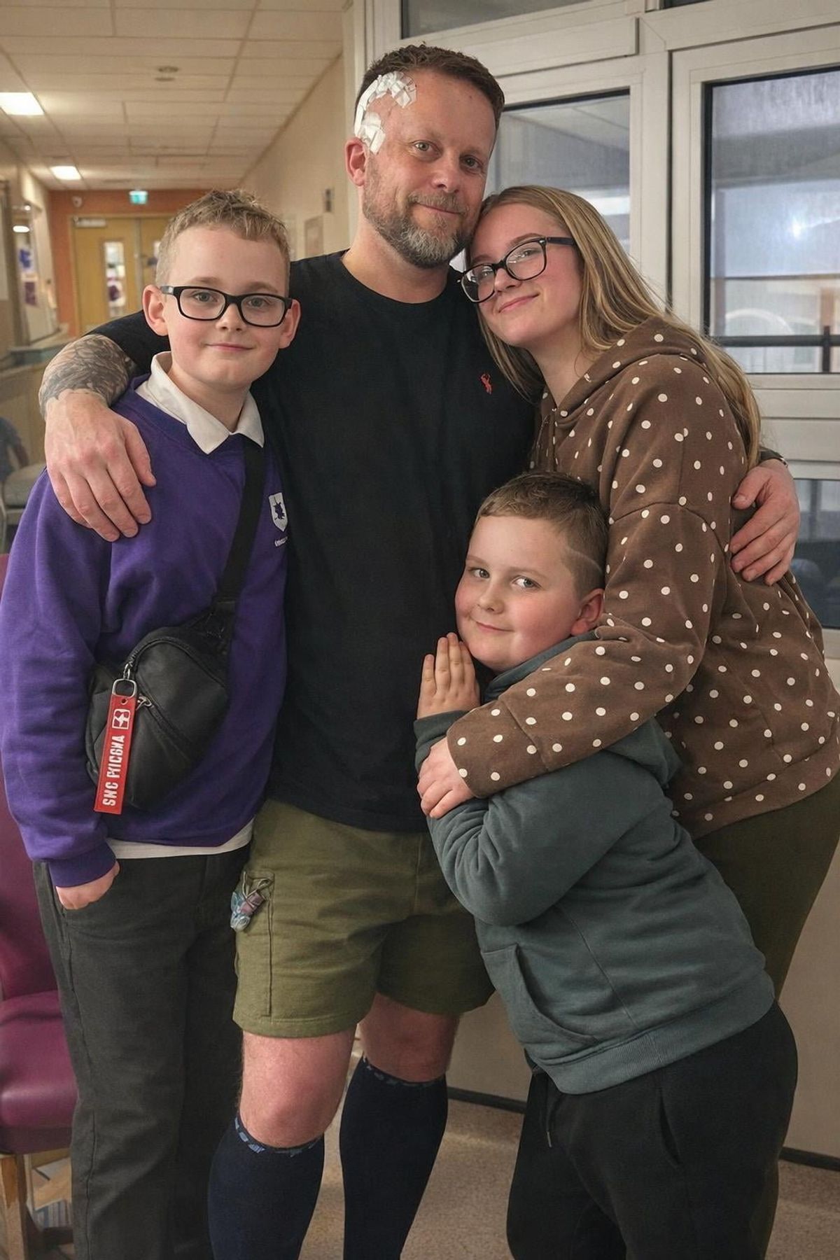 Steve with his three youngest children