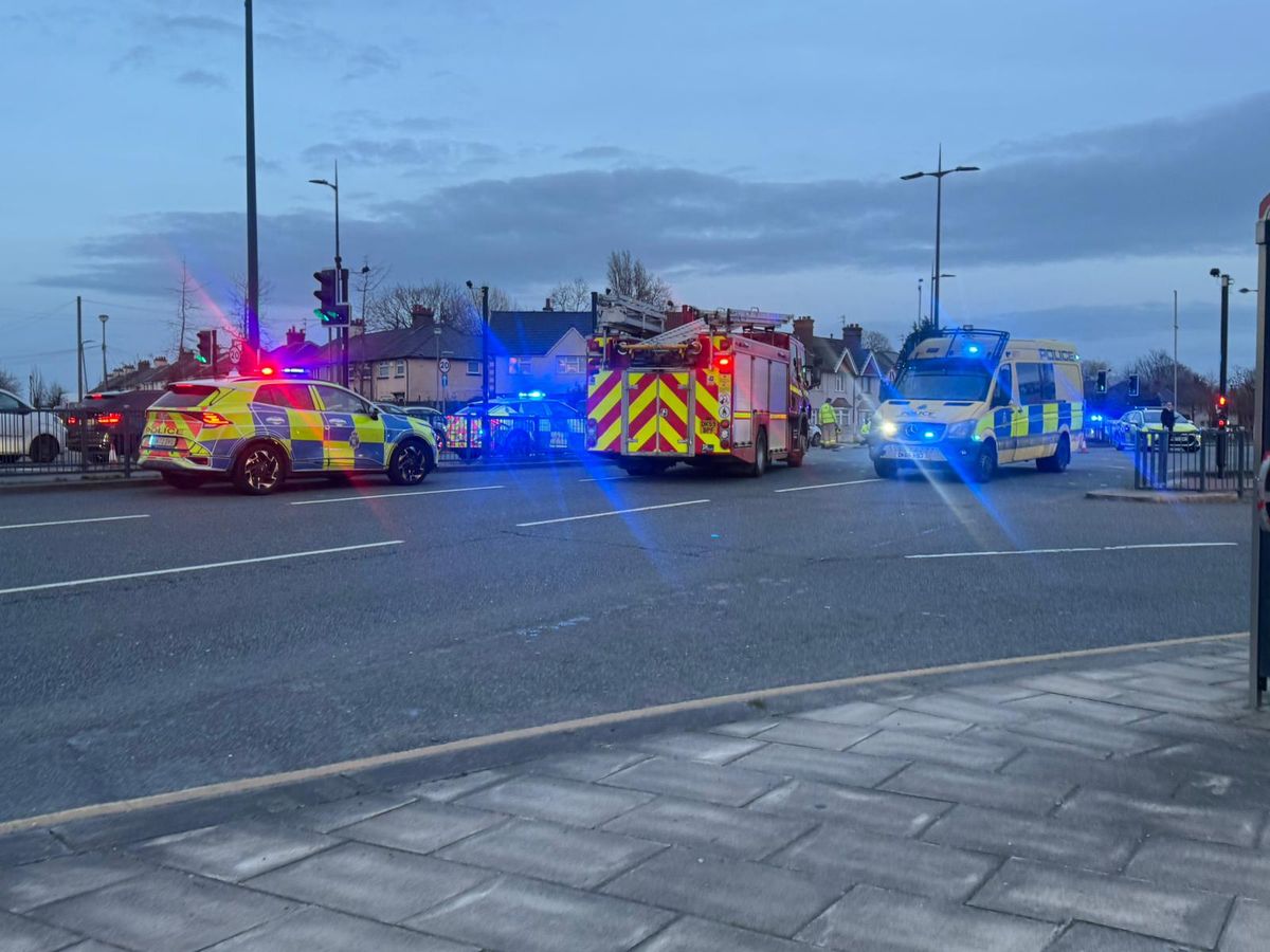 Emergency services at the scene on Edge Lane