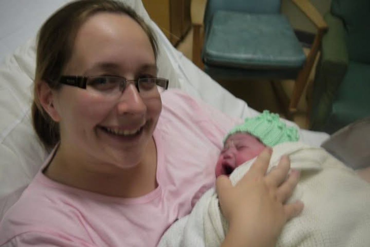 Emma suffered an agonising migraine while she was in labour 