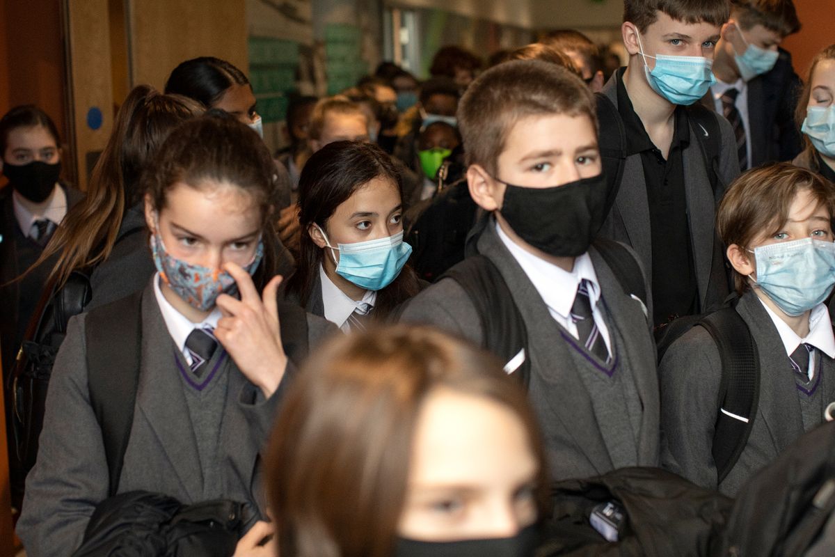 Children at school during the pandemic