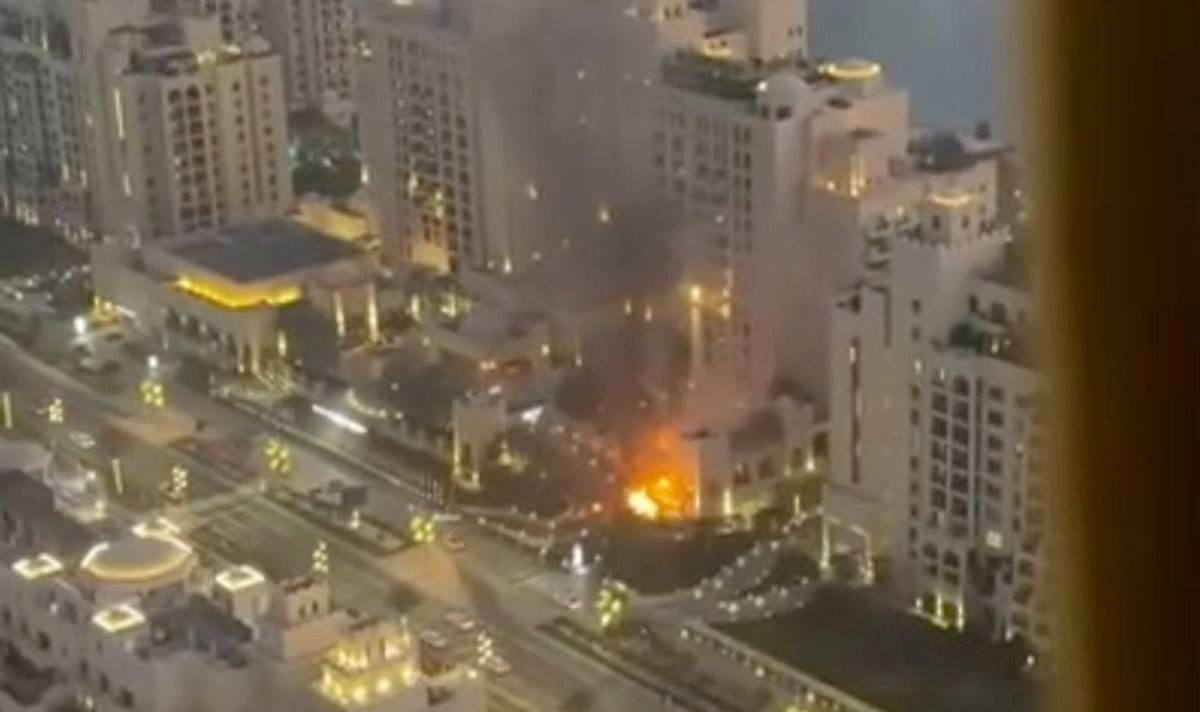 Footage captured by Chris Eubank Jr shows a fire in Dubai
