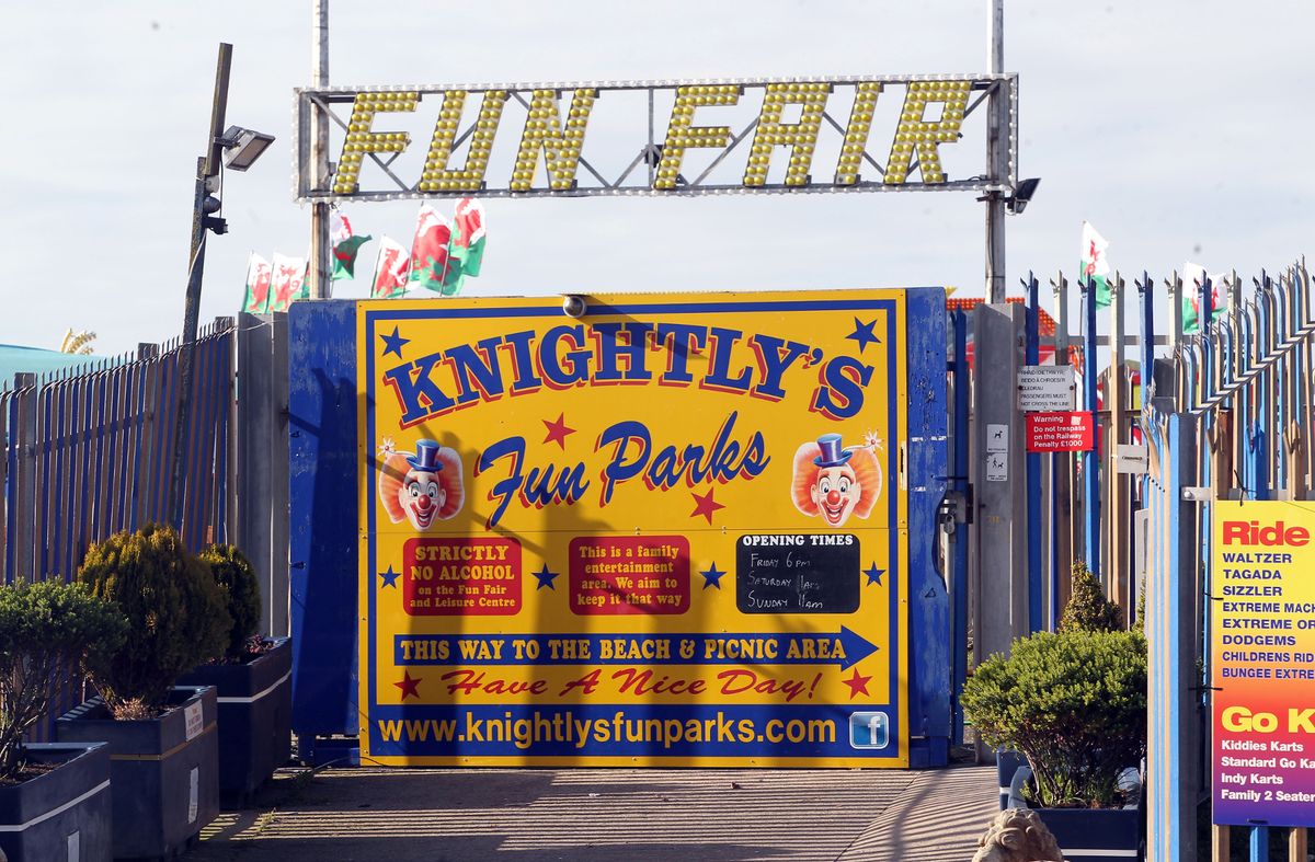 An exterior shot of the entrance to the funfair