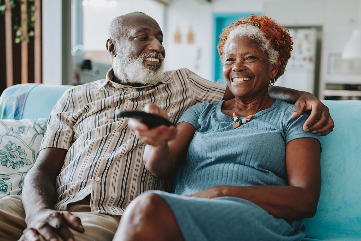 Couple watching TV