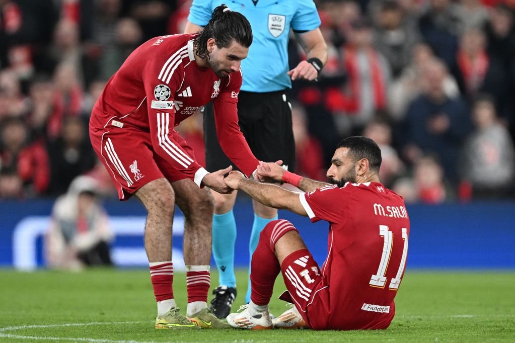 Mohamed Salah went down injured on Wednesday