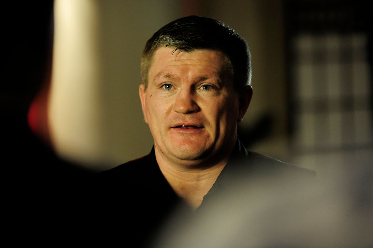 Ricky Hatton looks on during a press conference at The Kirribilli Club on November 1, 2014 in Sydney, Australia. Mundine will fight Sergey Rabchenko on November 12th in Melbourne.