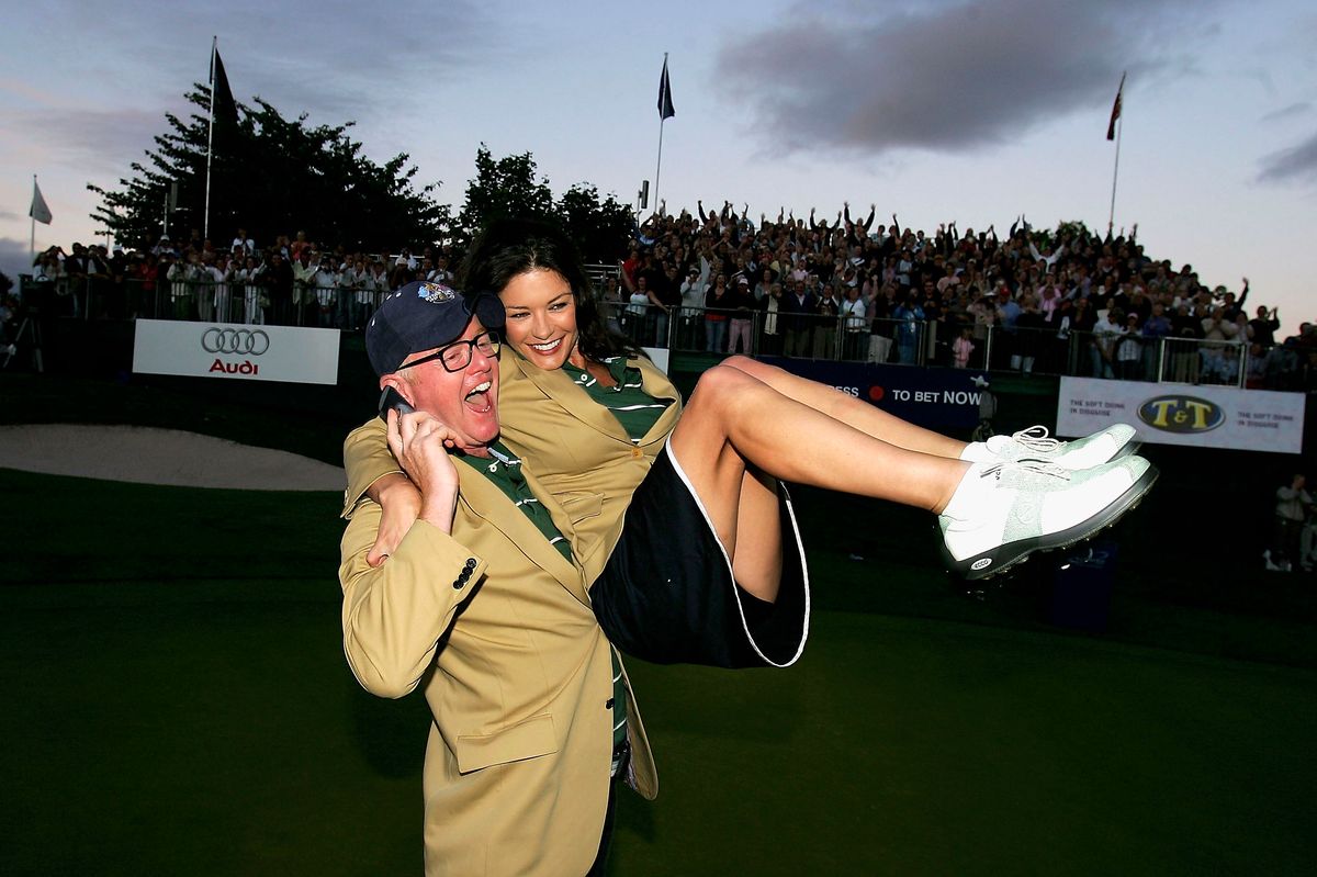 Chris Evans at a previous celebrity golf tournament with Catherine Zeta-Jones