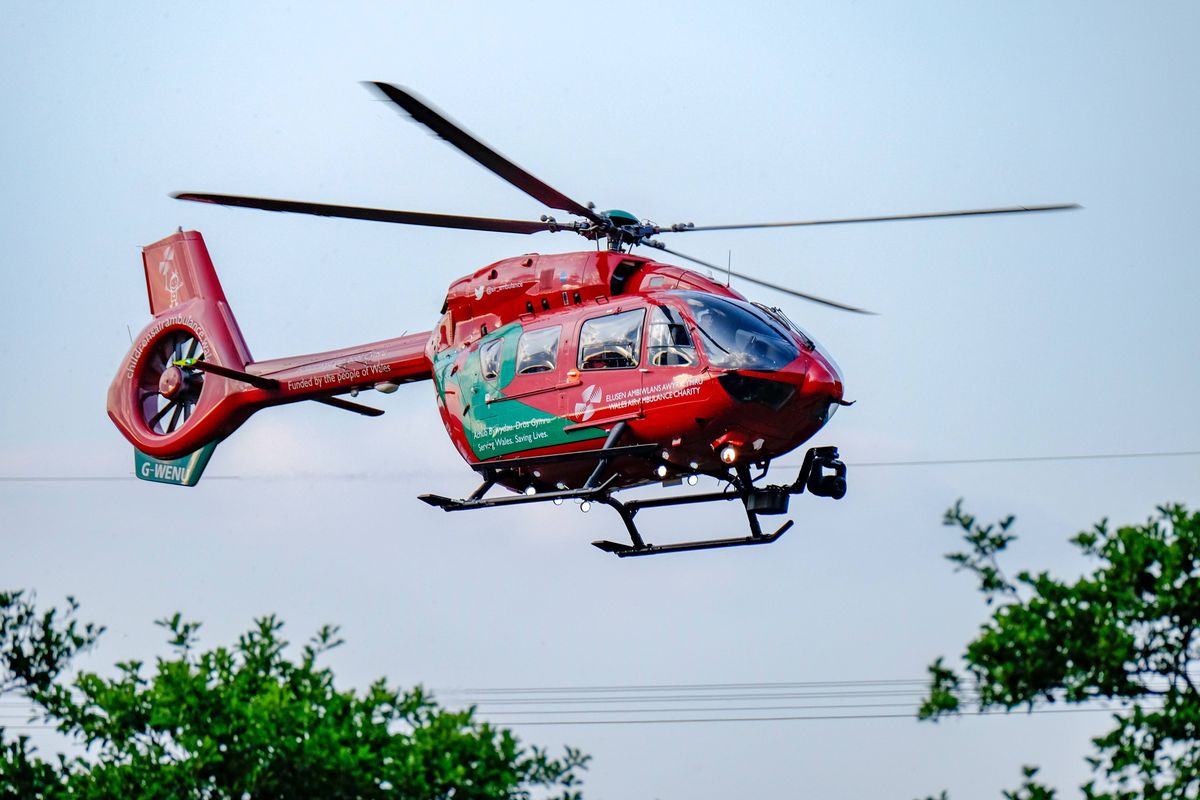 An air ambulance was reported at the scene