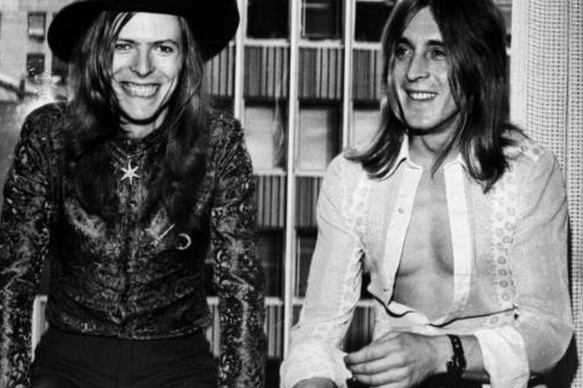 Mick Ronson, right, with David Bowie