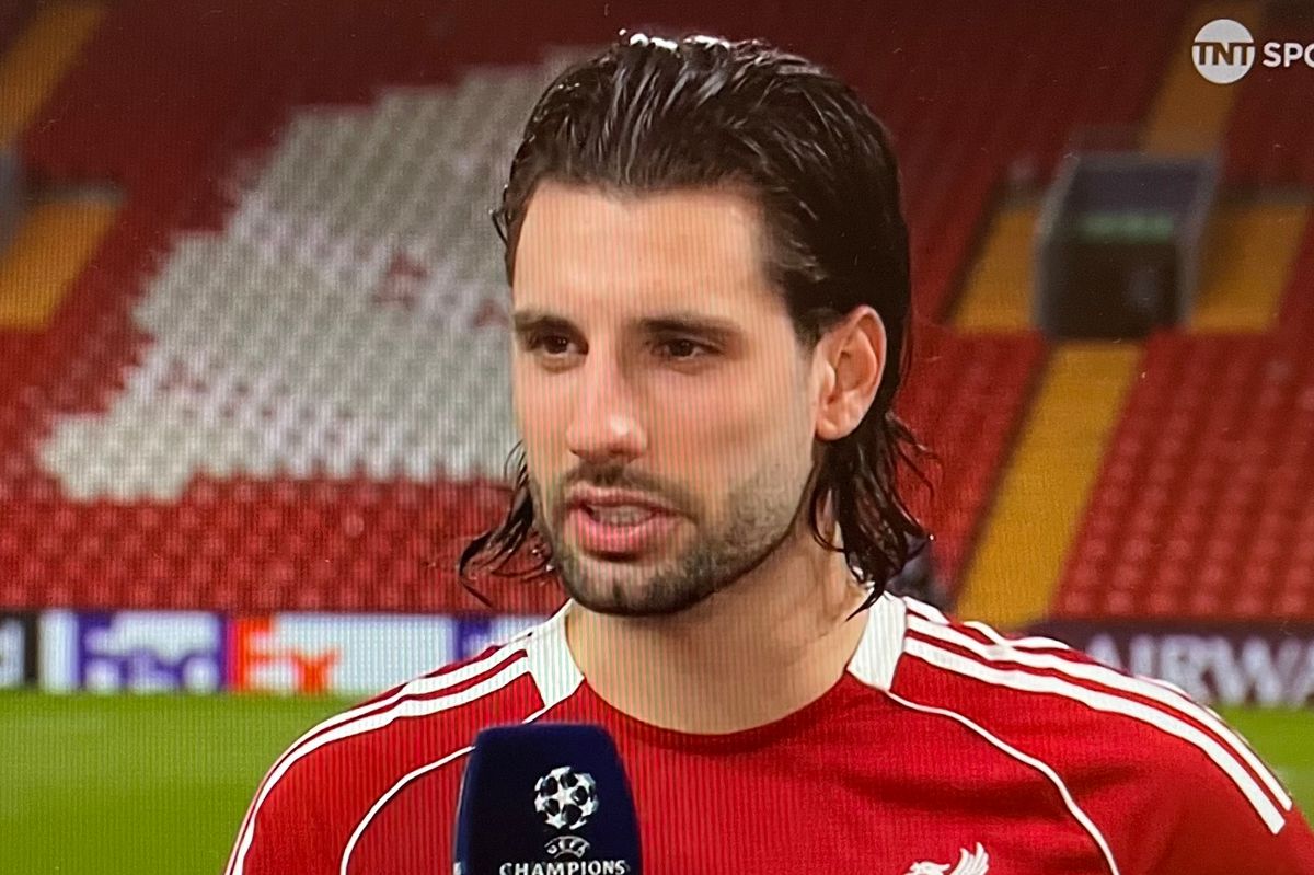 Dominik Szoboszlai speaking to TNT Sports.