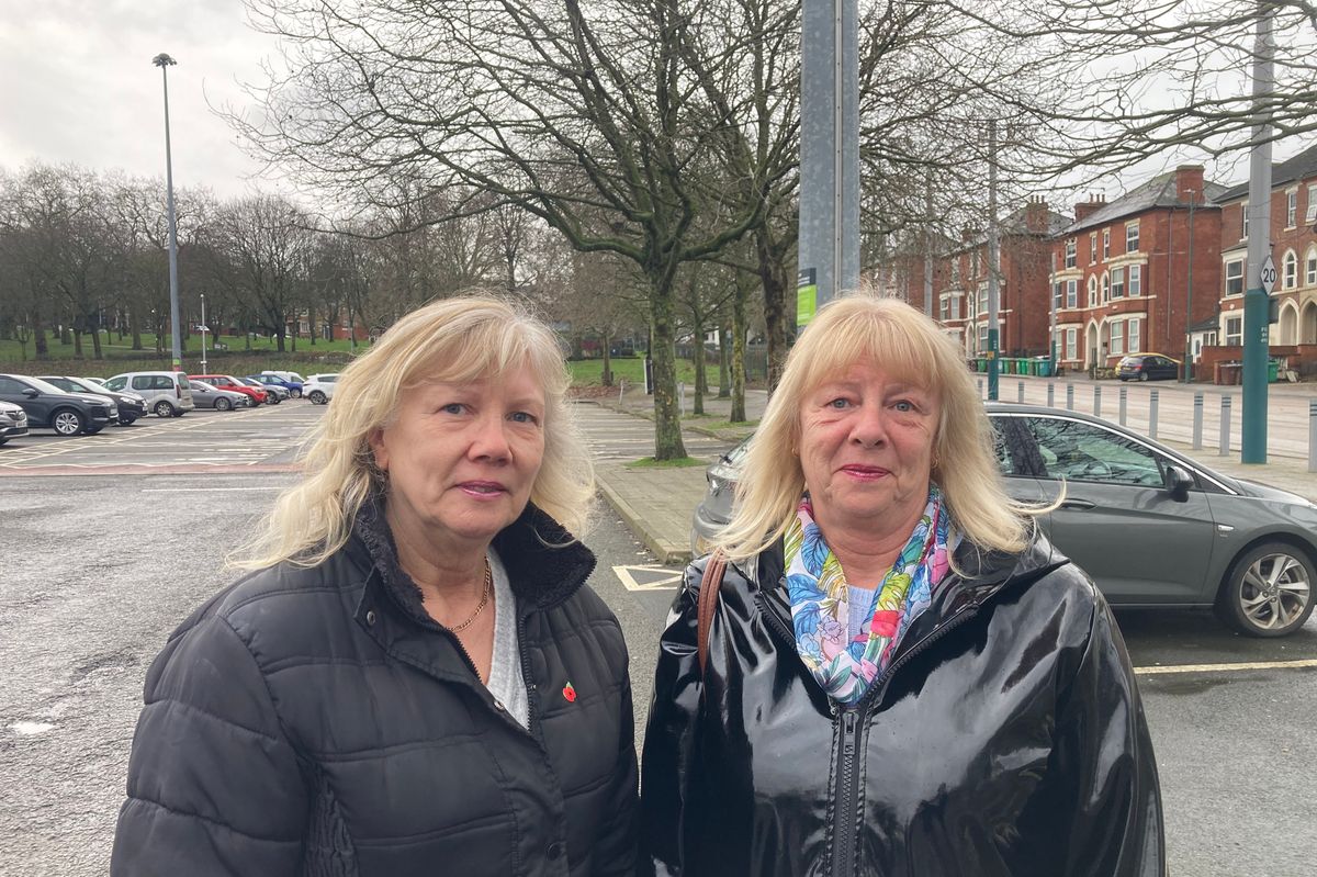 Tram passengers Helen Smith and Liz Testa at The Forest Park and Ride