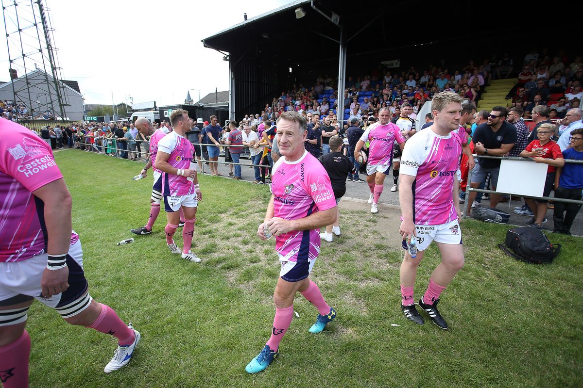 Allan Bateman, centre, will play for the Welsh Barbarians at the age of 61