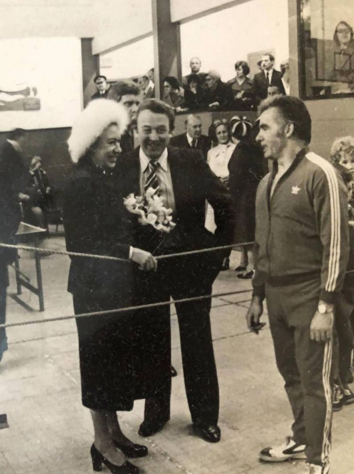 George was a well known boxer and trainer - here meeting Princess Margaret at a gym in Glasgow in  the 1970s