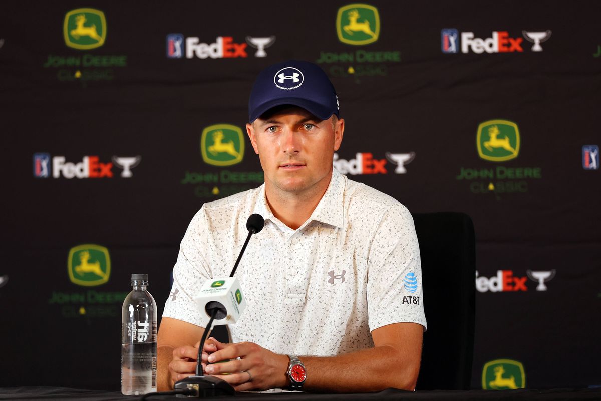 Jordan Spieth during a press conference