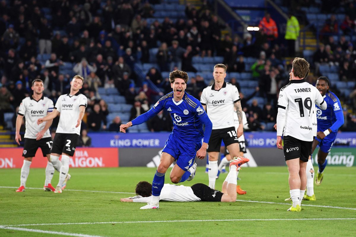 Ben Nelson scores Leicester City's opener in their 2-0 win over Bristol City