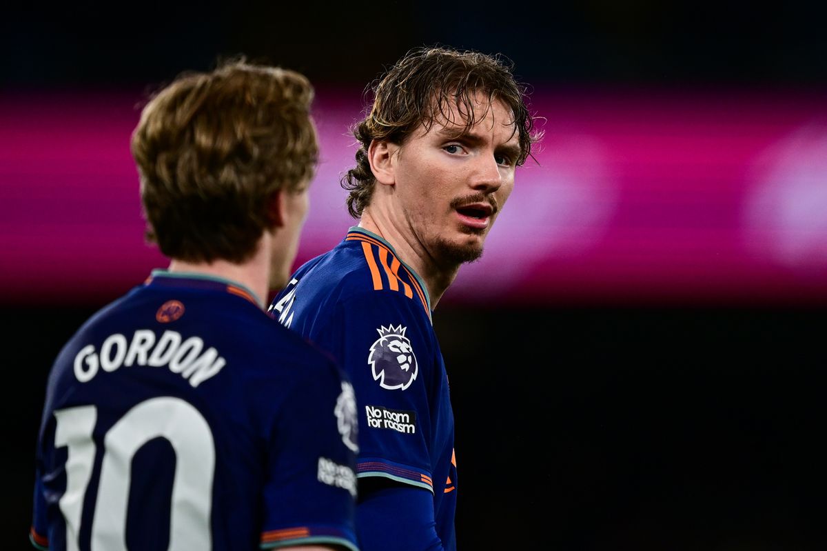 Newcastle United's Nick Woltemade in the 2-1 defeat to Manchester City