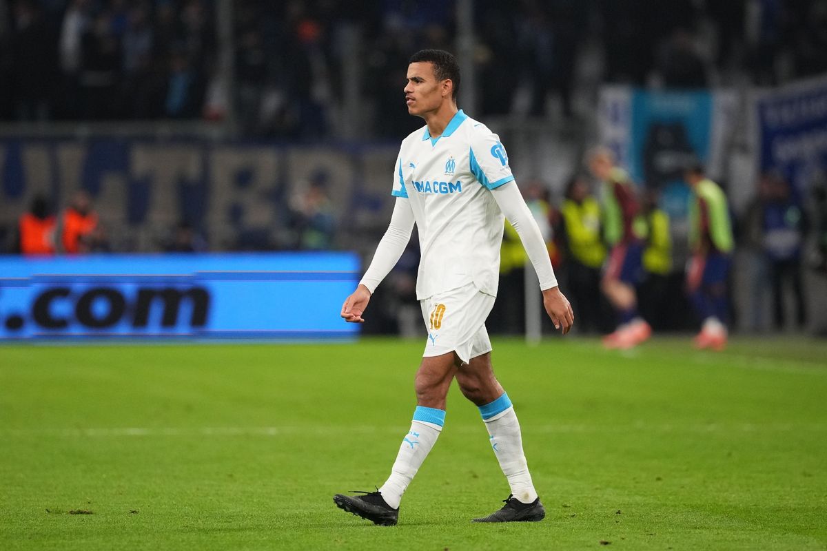 Mason Greenwood of Marseille looks on