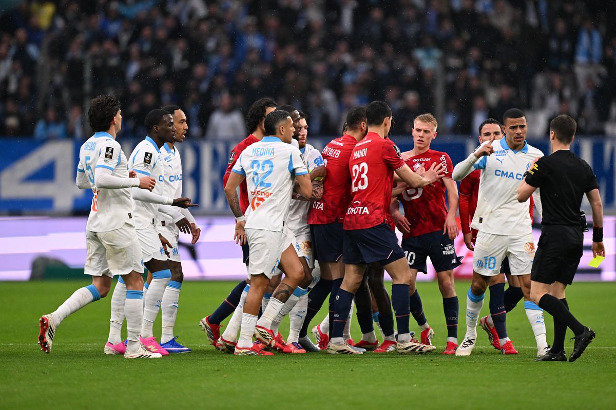 Mason Greenwood sparked a mass brawl in Marseille's Ligue 1 clash against Lille