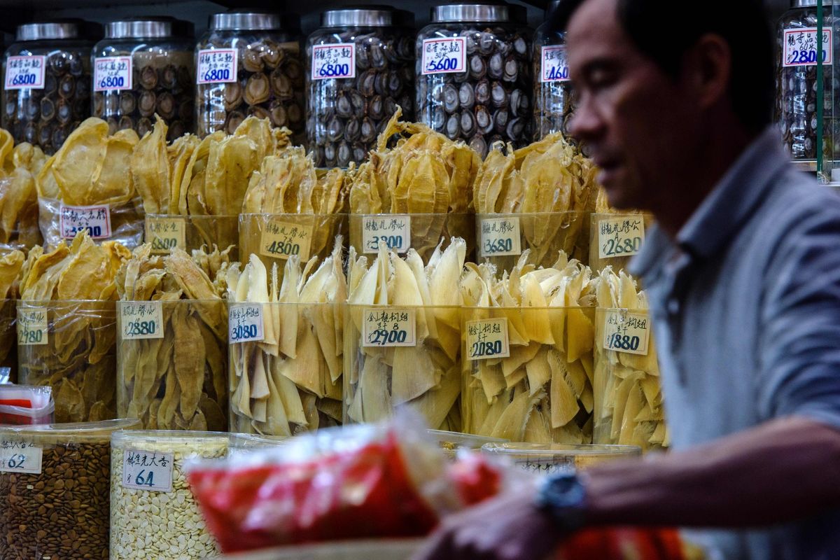 Shark fins for sale in Hong Kong