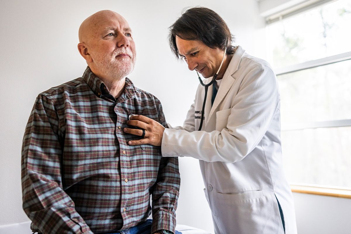 A man at a medical appointment