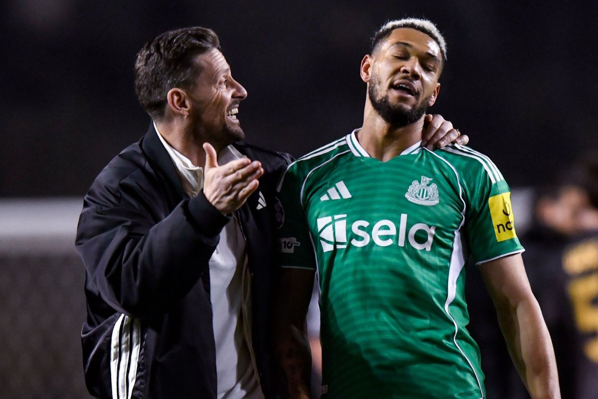 Newcastle United assistant head coach Jason Tindall and Joelinton