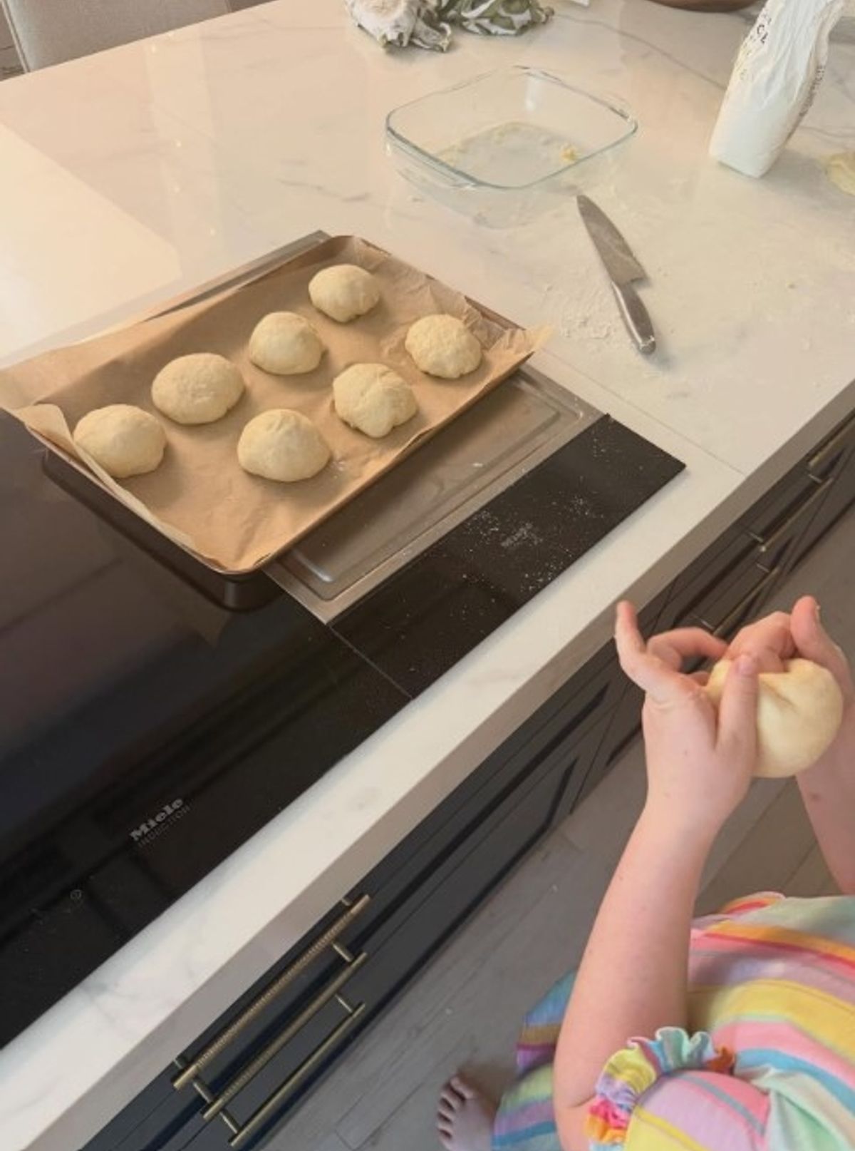 She revealed she was baking bread
